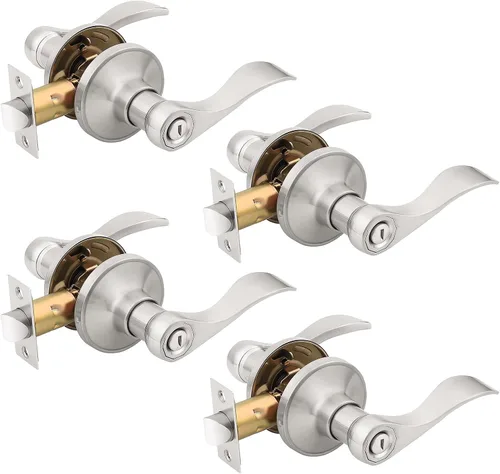 Miniatura 25 de KNOBWELL - Paquete de 2 pomos de puerta de bronce, manijas interiores para puerta de dormitorio y baño, manija de puerta de privacidad sin llave