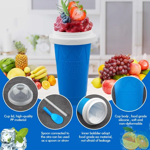Miniatura 3 de Jairuty Vaso para hacer Slushie, vasos mágicos de congelación rápida para máquina casera de batido de leche y helados, vaso de doble capa para hacer