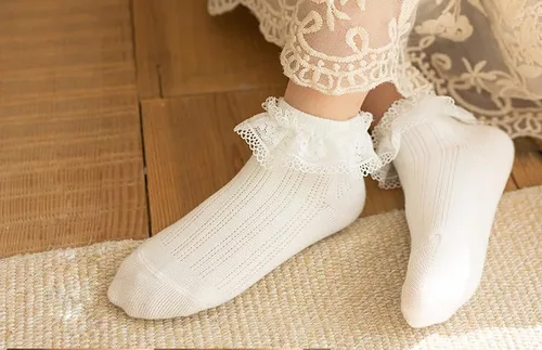 Miniatura 5 de Calcetines de vestir con volantes y ojales para niñas y niños pequeños
