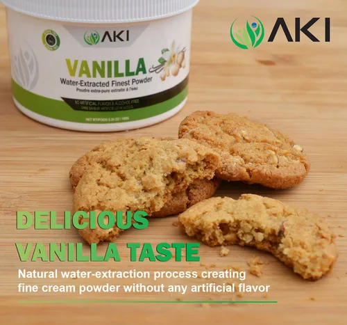 Miniatura 4 de Aki Polvo de Vainilla Fino en Polvo Extracto de Granos (150g/5.29oz) - Polvo Extraído con Agua Ideal para Hornear, Cocinar y Aderezar - Delicioso