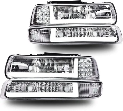 Miniatura 10 de G-PLUS - Juego de faros delanteros compatible con Chevy Silverado 1500 2500 & HD 3500 1999-2002/Compatible con Chevy Suburban/Tahoe 2000-2006, faros