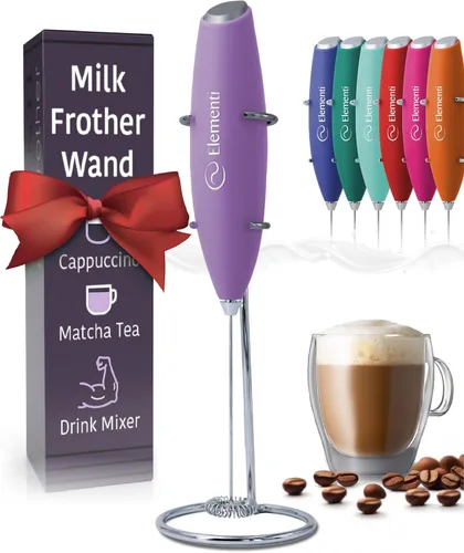 Miniatura 14 de Elementi Espumador de leche eléctrico de mano - Crea café cremoso, delicioso matcha y bebidas perfectas - Batidor compacto y mezclador con soporte