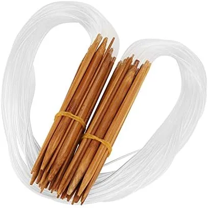 Juego de agujas de tejer circulares de bambú, 18 tamaños, 0.079-0.394 in, 31.5 pulgadas de largo, tubo flexible para principiantes