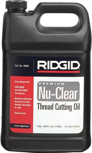 RIDGID 70835 Nu-Clear Aceite de corte de rosca, 1 galón, halógeno, PCB y sin cloro, diseñado para prolongar la vida útil del equipo, enfría hilos y