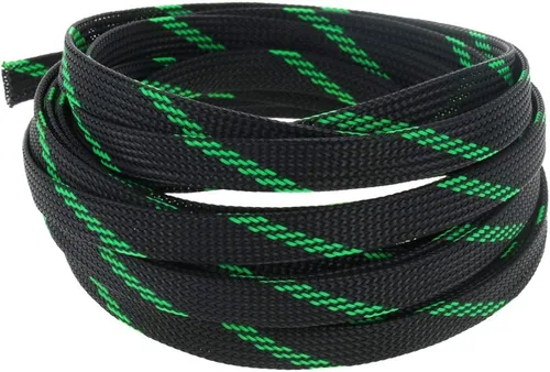 Miniatura 15 de Aicosineg Funda de cable trenzado flexible de PET de 16 pies de ancho de 0.5 pulgadas de ancho, funda de malla de alambre flexible para TV, audio