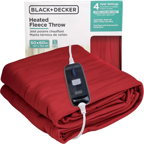 Miniatura 7 de BLACK+DECKER Manta térmica eléctrica, manta eléctrica de piel de oveja sintética, manta térmica con 4 niveles de calefacción, temporizador de 3