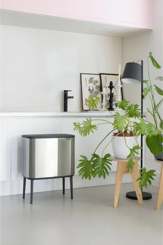 Miniatura 10 de Brabantia Bo Cubo de basura - 1 cubo interior de 9.5 galones (acero mate FPP) cubo de basura para residuos/reciclaje, compartimento extraíble +