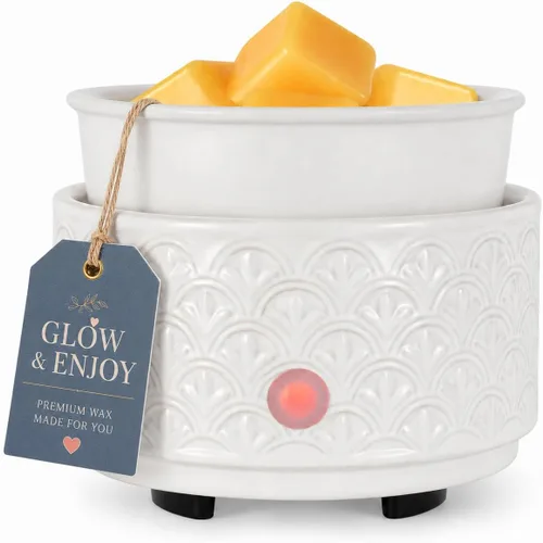 Miniatura 9 de kobodon Calentador de cera de cerámica para derretir – Calentador de cera eléctrico 3 en 1 - Quemador de velas de fragancia para tartas de cera