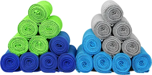 Miniatura 11 de Paquete de 20 toallas de enfriamiento (40 x 12 pulgadas), suaves, transpirables, fibra ultrafina, superabsorbentes, toalla fría rápida, para bolos