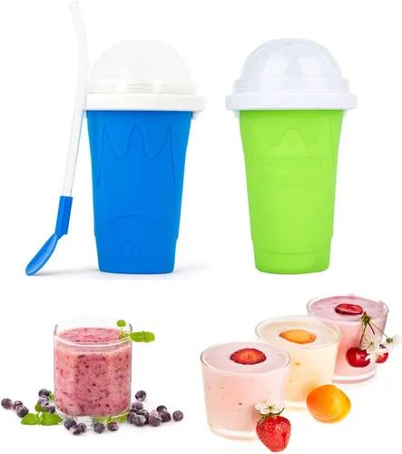 Miniatura 9 de Taza para Hacer Slushies, Taza Mágica de Batidos Congelados Rápidos, Taza de Enfriamiento de Doble Capa con Exprimidor, Máquina para Hacer Slushies