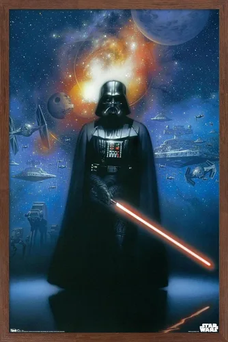 Miniatura 17 de Trends International Star Wars: Saga - Póster de pared de Vader in Space, 14.725 x 22.375 pulgadas, versión enmarcada de madera de granero