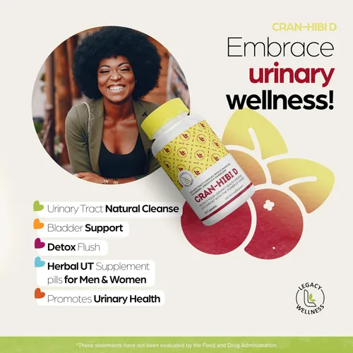 Miniatura 2 de Legacy Wellness Cran-Hibi-D: D Manosa con cápsulas de arándano, hibisco y diente de león, salud del tracto urinario, limpieza natural, apoyo