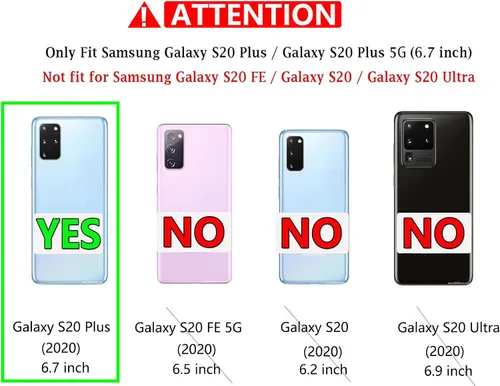 Miniatura 2 de Funda para Galaxy S20 Plus, con protector de pantalla HD [prueba de caídas de grado militar] Funda protectora resistente a prueba de golpes