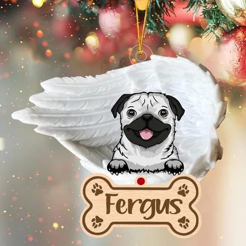 Miniatura 95 de Adorno de perro afgano de 1 ángel, adorno acrílico 2D personalizado conmemorativo para perros, regalo por pérdida de mascotas, regalo
