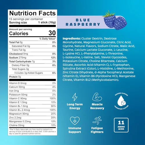 Miniatura 6 de LIVPUR Mezcla de Bebida con Electrolitos, Polvo de Hidratación Instantánea con Vitamina C, B6, B12 y Aminoácidos Esenciales para Apoyo Muscular