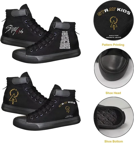 Miniatura 2 de KPOP StrayKids Merch - Zapatos deportivos Bang Chan Lee Know ChangBin Han I.N Felix HyunJin Seungmin Hiphop High Top Tenis de lona