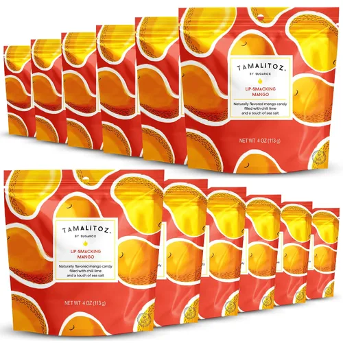 Miniatura 19 de Tamalitoz - Mango para masticar labios, caramelo duro mexicano de mango picante relleno de chile, lima y sal marina, caramelo de fruta hecho a mano