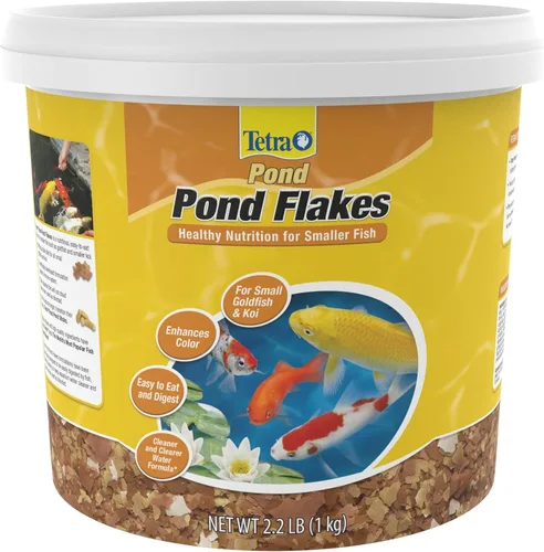 Miniatura 5 de Tetra Pond PondFood - Escamas de color para estanques, alimentos para peces en escamas que mejoran el color para estanques pequeños, 6 onzas (77021)