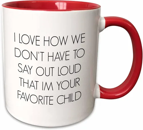 Miniatura 8 de 3dRose I Love How We Don't Have to Say Out Loud I'm Your Favorite Child - Taza de dos tonos, 11 onzas, color negro