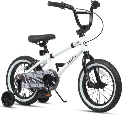 Miniatura 11 de Glerc Bicicleta para niños de 1 a 8 años, bicicleta para niños de 12 a 16 pulgadas, estilo BMX, con ruedas de entrenamiento, bicicleta para niños