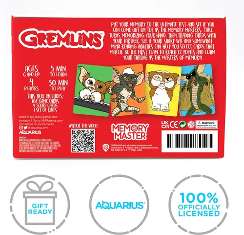 Miniatura 8 de AQUARIUS Gremlins Memory Master Card Game – Divertido juego de fiesta familiar para niños, adolescentes y adultos – Regalo de noche de juego