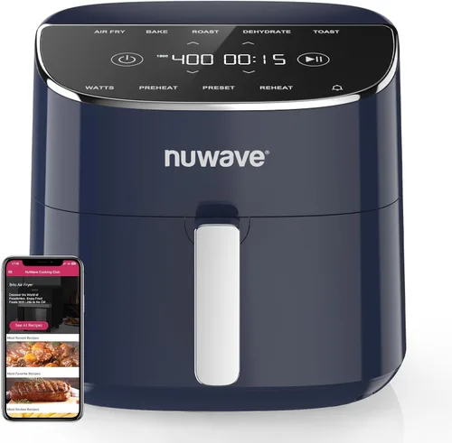 Miniatura 13 de Nuwave Brio Plus - Freidora de aire de 8 cuartos de galón, nueva y mejorada, sin PFAS, 7 funciones digitales de cocción de un solo toque que freír