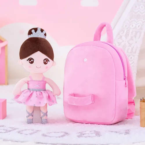 Miniatura 8 de Gloveleya Mochila para niñas pequeñas con suave muñeca bailarina rosa a partir de 2 años