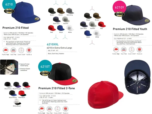 Miniatura 3 de Sombrero personalizado Flexfit 210 Personalizar Añadir su propio texto Bordado Flatbill