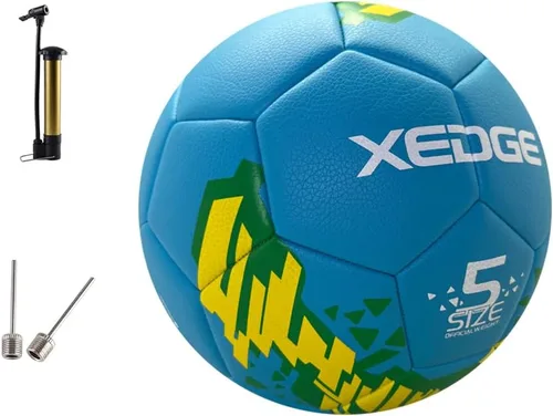 Miniatura 4 de XEDGE Balón de fútbol de tamaño oficial, pelota de entrenamiento de tamaño 5 para niñas, niños, jóvenes, adolescentes, adultos, cosida a máquina