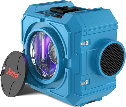 Depurador de aire Hepa 800CFM con filtración de 4 etapas, máquina de aire negativo apilable, purificador de aire comercial con filtros