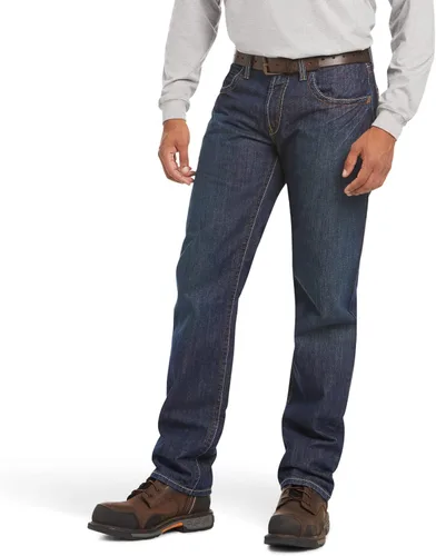 Miniatura 2 de Ariat FR M3 - Pantalones de mezclilla rectos apilables y holgados para hombre, resistentes al fuego, Flint