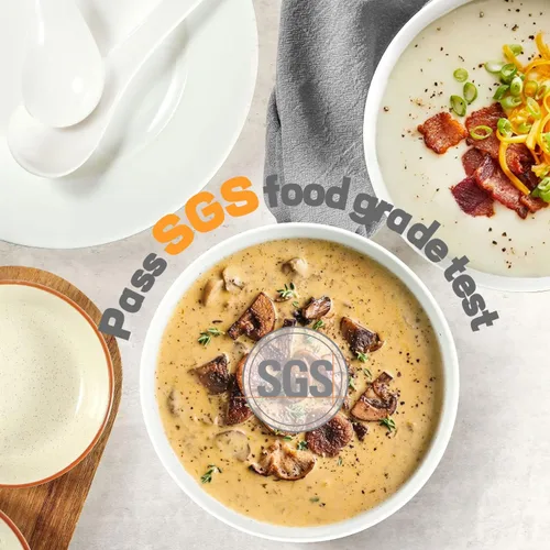 Miniatura 3 de Artena Cuencos de sopa y cucharas de sopa, cuencos de cereales de 26 onzas y cucharas de cereales, juego de cuencos y cucharas de cerámica blanca