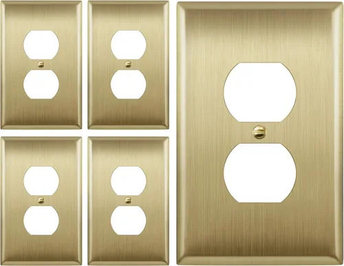 Miniatura 16 de LIDER Placa de pared de metal para receptáculo doble dúplex, resistente a los impactos/corrosión, cubierta de salida de metal, acero inoxidable 430