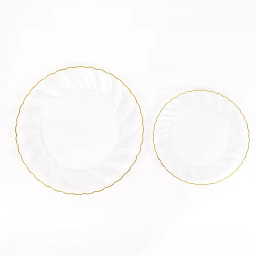 Miniatura 8 de Efavormart - Paquete de 10 platos de plástico transparente para fiestas, platos redondos desechables de postre de ensalada de 7.5 pulgadas con borde