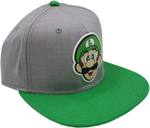 Miniatura 2 de BIOWORLD Nintendo Super Mario Bros - Gorra Snapback con logotipo de goma Luigi