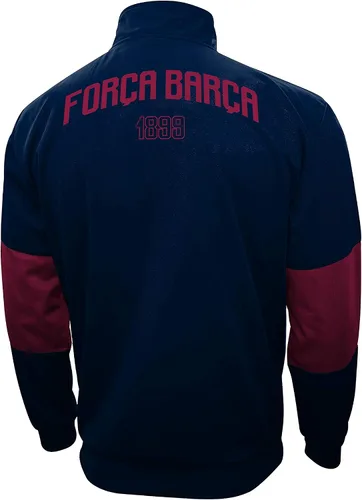 Miniatura 2 de Icon Sports Chaqueta deportiva de fútbol – Equipo oficial del World Football Club Team con cremallera completa para adultos, Fc Barcelona-azul marino