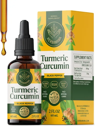 HERBAMAMA Suplemento de curcumina de cúrcuma – Cúrcuma con pimienta negra – Vegano, sin OMG, sin alcohol y azúcar, suministro para 28 días