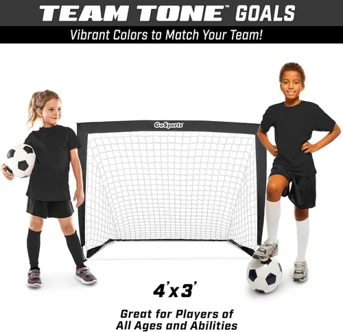 Miniatura 6 de GoSports - Arcos de fútbol portátiles para niños, 13 opciones de color, elige 4 x 3 pies o 6 x 4 pies, redes desplegables de tono