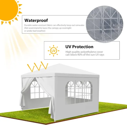 Miniatura 2 de Carpa para exteriores de 10 x 10 pies, tienda de campaña para fiestas de boda, cenador portátil, carpa con toldo, camping, refugio, almacenamiento
