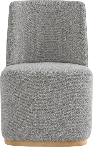 Miniatura 5 de CHITA Juego de 2 sillas de comedor tapizadas giratorias con ruedas, silla de comedor de tela moderna certificada FSC con ruedas, sillas de comedor
