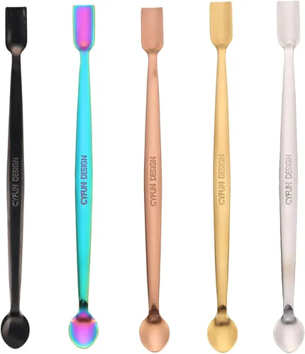 Briartw Juego de cucharas de acero inoxidable 304 de 5 colores para manualidades, álbumes de recortes, purpurina en polvo, lentejuelas y otros