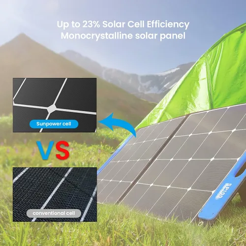 Miniatura 4 de XTAR Panel solar SP100 de 100 W, panel solar portátil de energía solar, panel solar plegable con cargador independiente, panel de energía solar