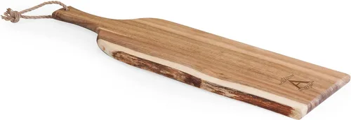 Miniatura 2 de PICNIC TIME Monogram - A - Tabla de embutidos de acacia personalizada de 24 pulgadas con borde de madera cruda, tabla de queso, plato para servir