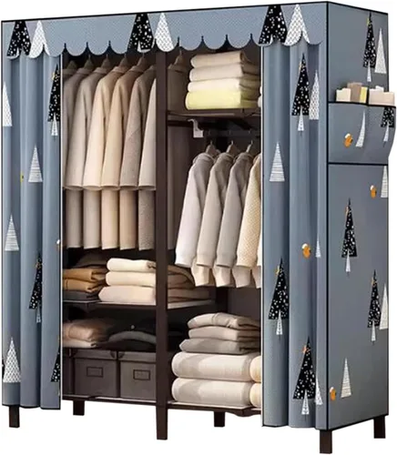Miniatura 22 de large closets Folding Closet with Cloth Cover Clothes Closet Portable Wardrobe Closet Metal Iron Frame Closets for Bedroom Large Closet Space-saving