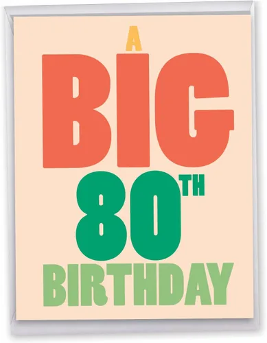Miniatura 14 de NobleWorks - Tarjeta de felicitación de cumpleaños número 80 grande y divertida de 8.5 x 11 pulgadas con sobre (paquete de 1) grande Jumbo 80