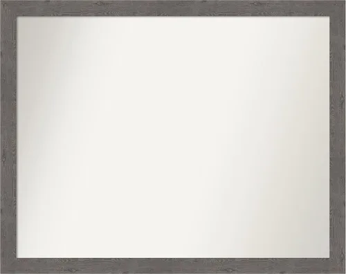 Miniatura 392 de Amanti Art Espejo de baño gris para sobre el fregadero, 31 x 48 pulgadas, espejo de tocador rectangular estrecho de color gris, marco de madera