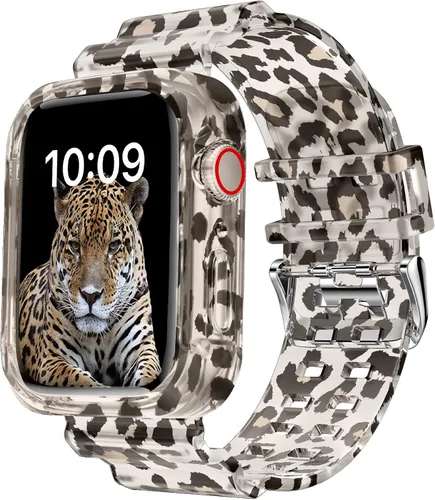 Miniatura 31 de DABAOZA - Correa compatible con Apple Watch de 49 mm, 46 mm, 45 mm, 44 mm, 42 mm, 41 mm, 40 mm, 38 mm, con protector, correa de TPU brillante