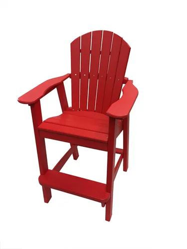 Miniatura 9 de Phat Tommy Silla alta Adirondack – Muebles de exterior de polietileno de alta densidad – Taburete de bar Adirondack de polietileno – Mueble pesado