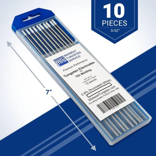 Miniatura 2 de Midwest Tungsten Service TIG Electrodos de soldadura de tungsteno paquete de 10 unidades (blanco - tungsteno con circonio 0.8% (WZ8, EWZ-0.8), 3/32