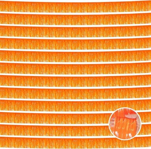 Miniatura 9 de Paquete de 12 guirnaldas de flecos de papel metálico de 10 pies de oropel para colgar en la pared, pancartas negras con flecos de oropel